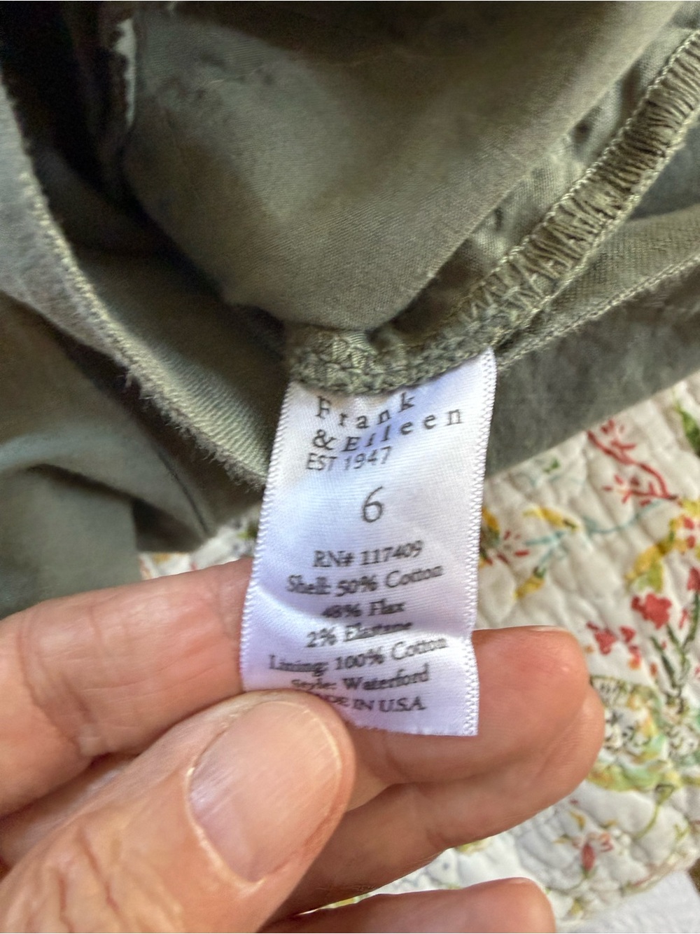 Frank & Eileen High-Waisted Cotton Linen Shorts size 6 - Picture 6 of 10